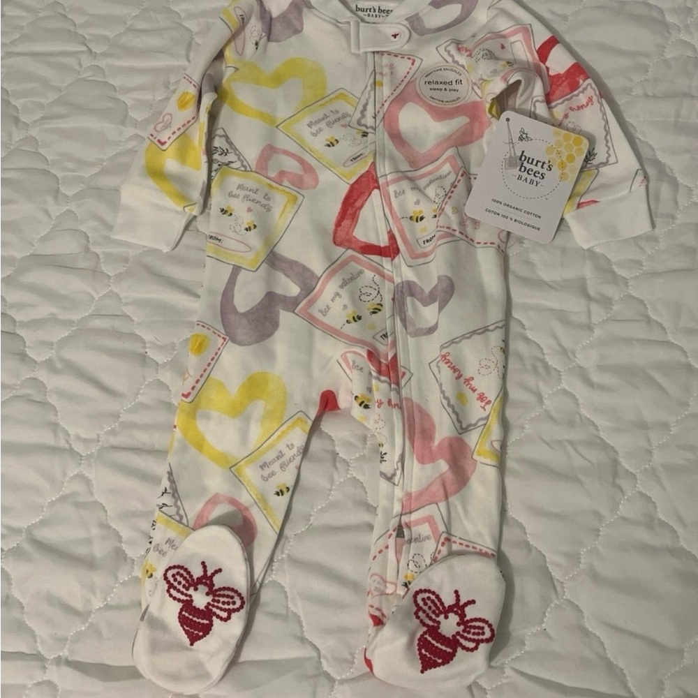 Burt's Bees Baby White and Yellow Footies One Piece